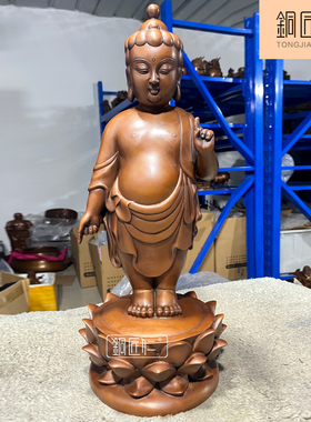 铜匠仁紫铜太子佛摆件铜佛像铜像家居客厅室内玄关中式装饰铜器