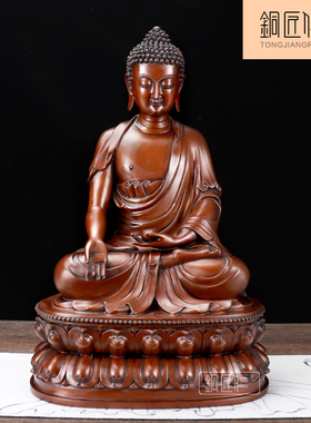 铜匠仁 铜药师佛铜像紫铜中式桌面家用客厅玄关家居装饰品摆件