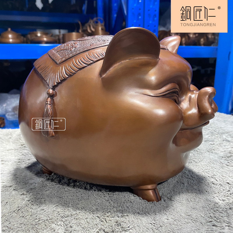 紫铜存钱罐摆件十二生肖办公室