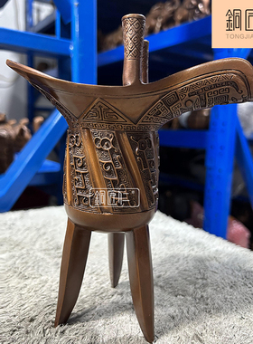 铜匠仁 紫铜龙爵爵杯摆设铜工艺品家用室内办公室客厅商务礼品