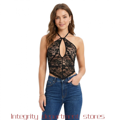 LaceT-shirtFittedCrewneckShort
