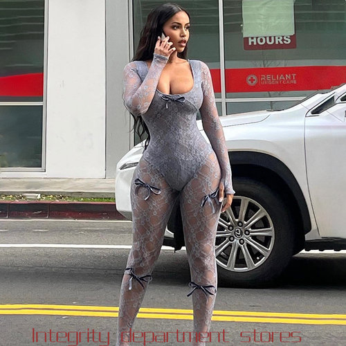 BraidedlaceruffledV-neckslim-f