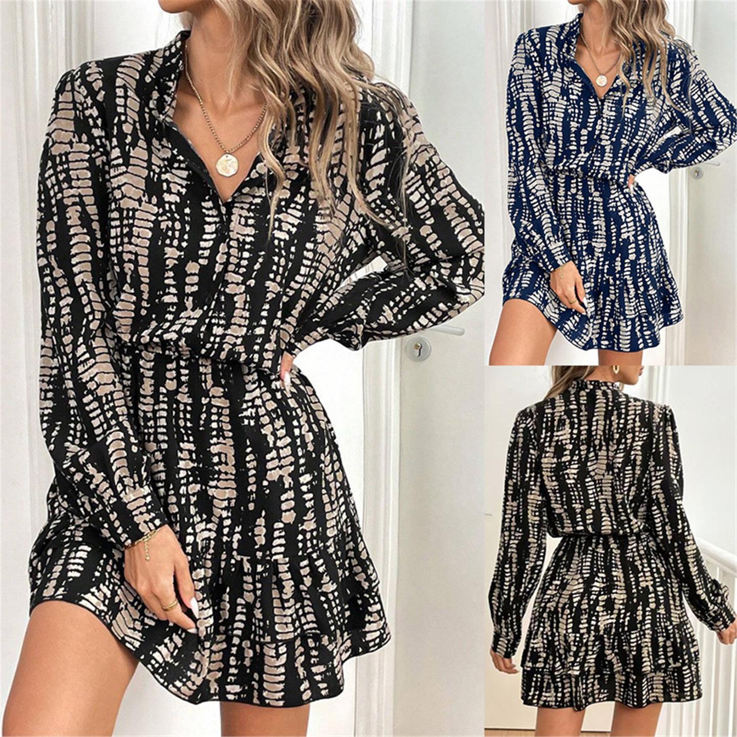 Sexy dress women's slim neck hanging strap print suit夏季修