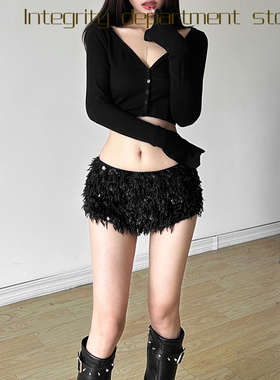 Sexy lace patchwork slim fit dress风秋季性感羽毛装饰纯色修身