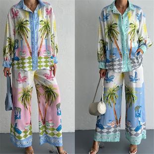 vacation casual lace Sexy shirt camisole dress印 printed