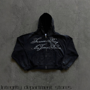 Sweatshirt Casual Fitted Fit Jacket暗黑风字母印花朋克 Loose