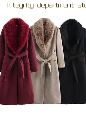 Casual coat, loose stand collar cotton jacket爆款风气质皮草