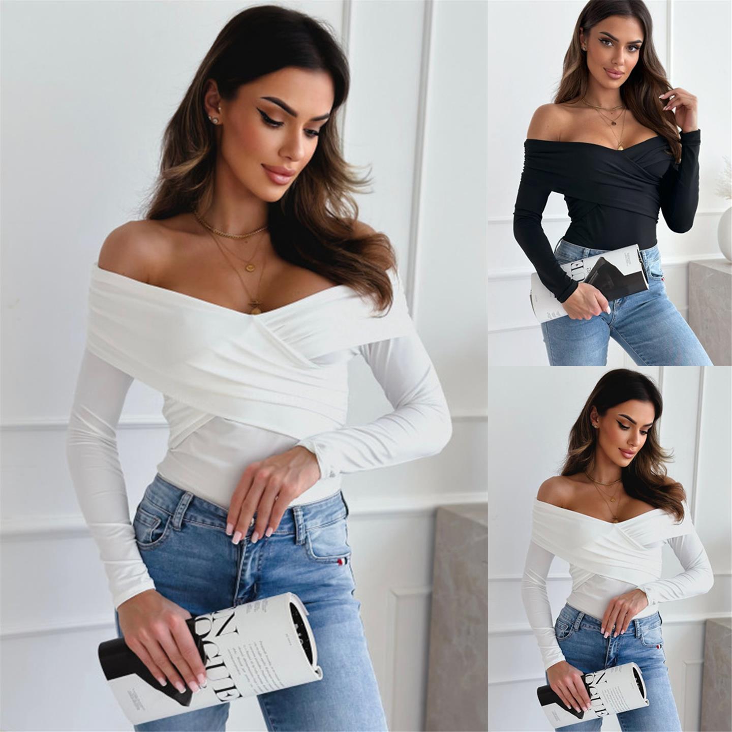 Sexy dress women's slim neck hanging strap print suit秋冬时