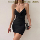 气质裙子秋 perspective Deep fit lace slim f爆款 sexy dress