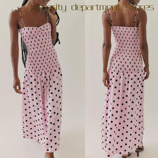 lace vest mesh 性感系带吊 Sexy dress粉色波点法式 strapless