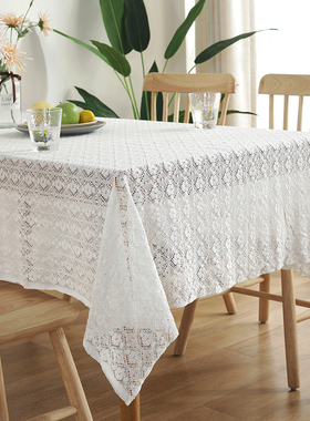 地中海法式乡村北欧田园怀旧餐厅咖啡馆棉线蕾丝桌布台布盖巾桌旗