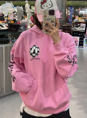 天花板CH自主mattyboy粉色涂鸦千眼连帽卫衣高克重宽松潮流男女