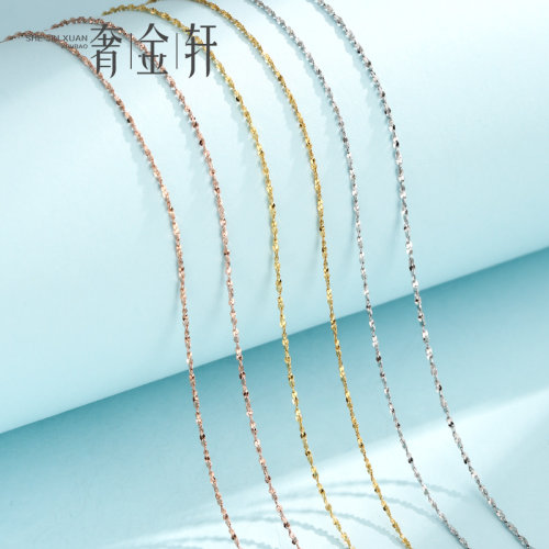 S925纯银锁骨链简约硅胶珠纯链子满天星项链可串珠子带针链无吊坠 - 封面