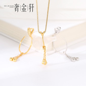 葫芦吊坠扣S925纯银diy琥珀玉葫芦夹扣包绕钱袋葫芦卡扣复古银扣