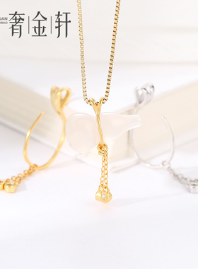 葫芦吊坠扣S925纯银diy琥珀玉葫芦夹扣包绕钱袋葫芦卡扣复古银扣