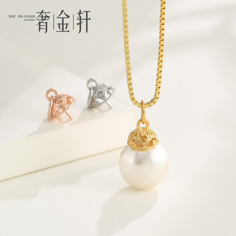 925纯银吊珠盘针式盘小花帽子扣