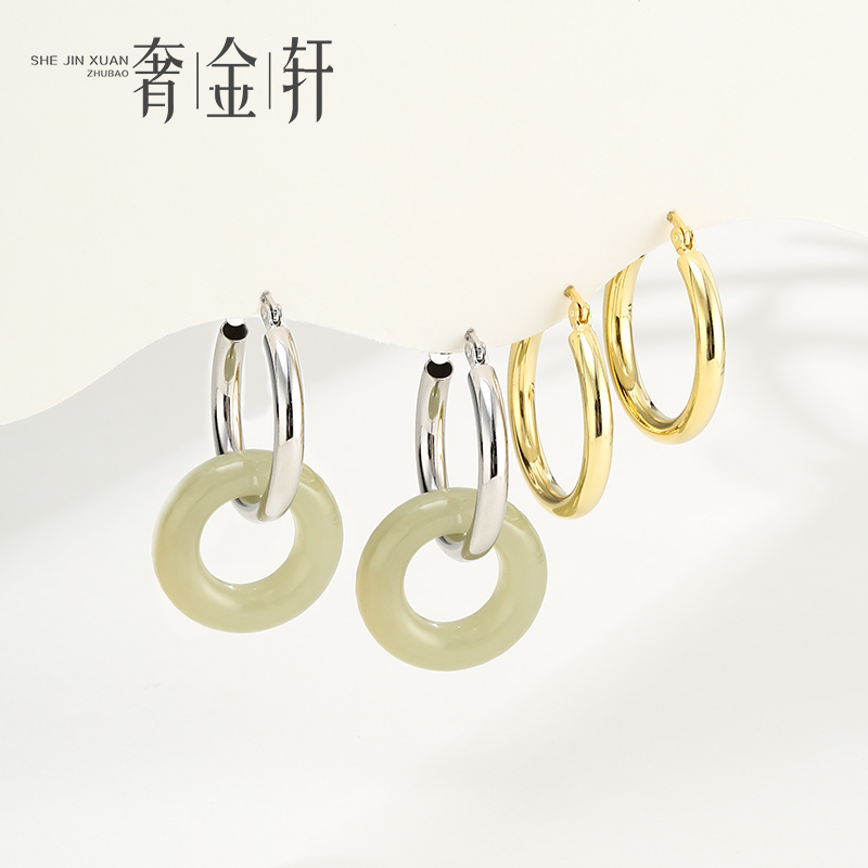 奢金轩欧美纯银女平安扣万能耳扣