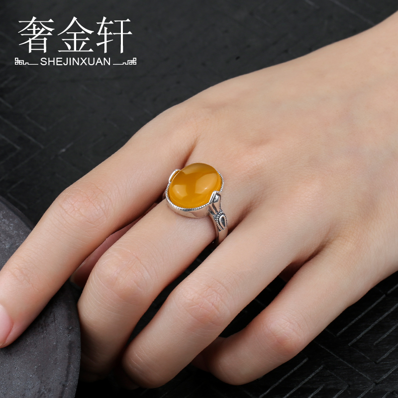 s925纯银diy南红戒指托