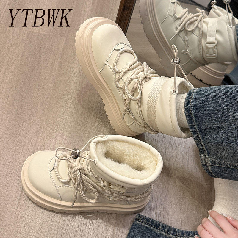 德国精品冬季女款真皮防滑耐磨雪地靴百搭时尚加绒保暖增高马丁靴