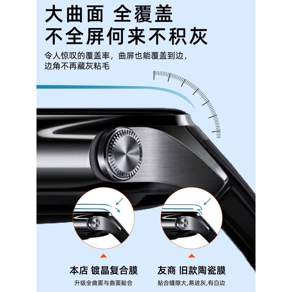 德国青果老黄适用oppowatchx2mini保护膜oppowatch4Pro智能运动手表钢化膜oppo陶瓷膜watch3全屏覆盖2防摔防