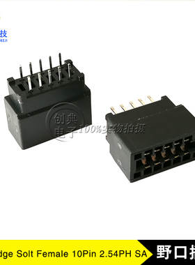 野口插槽10Pin间距2.54mm排距5.08直插10针总线插座2X5Pin连接器