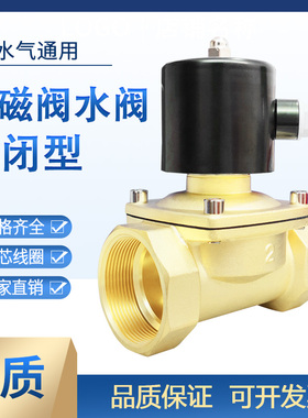 220V常闭电磁阀铜水阀24V气动开关12V电动放水管控制阀4分1寸DN15