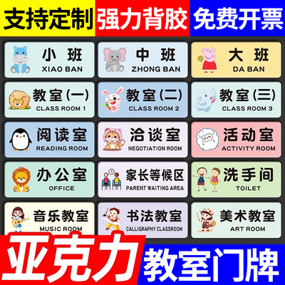 幼儿园教室门牌亚克力标识牌