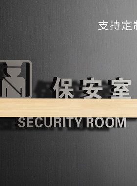保安室单位墙贴纸标识牌定制定做