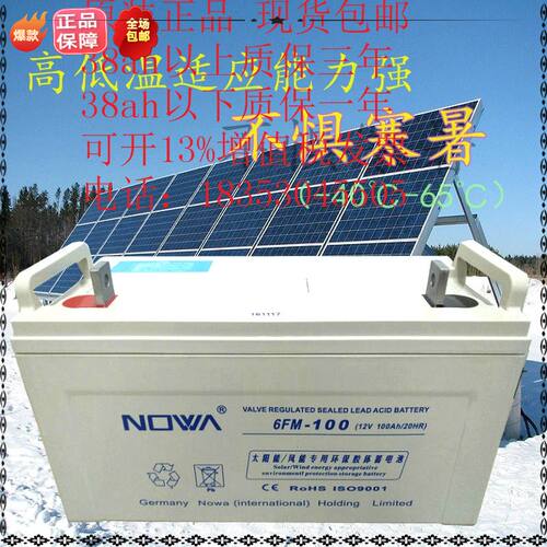 诺华NOWA蓄电池6FM-100 铅酸免维护型电瓶 UPS计算机机房应急电源