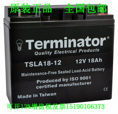 Terminator蓄电池TSLA18-12免维护直流屏UPS电源电瓶12V18AH