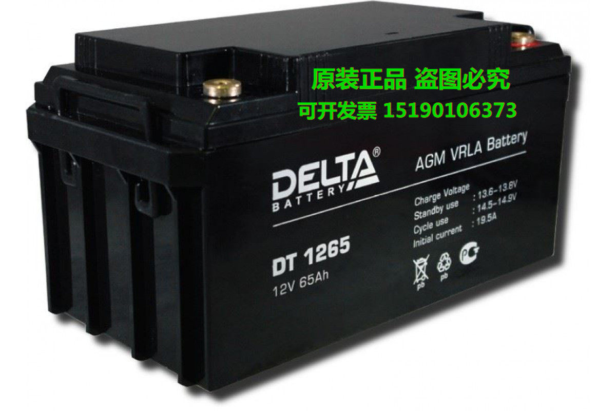 DELTA蓄电池DT1265(12V65AH)AGM VRLA BATTERY/原装正品 铅酸电瓶