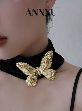 梦蝶蝴蝶丝绒Chocker项链颈饰