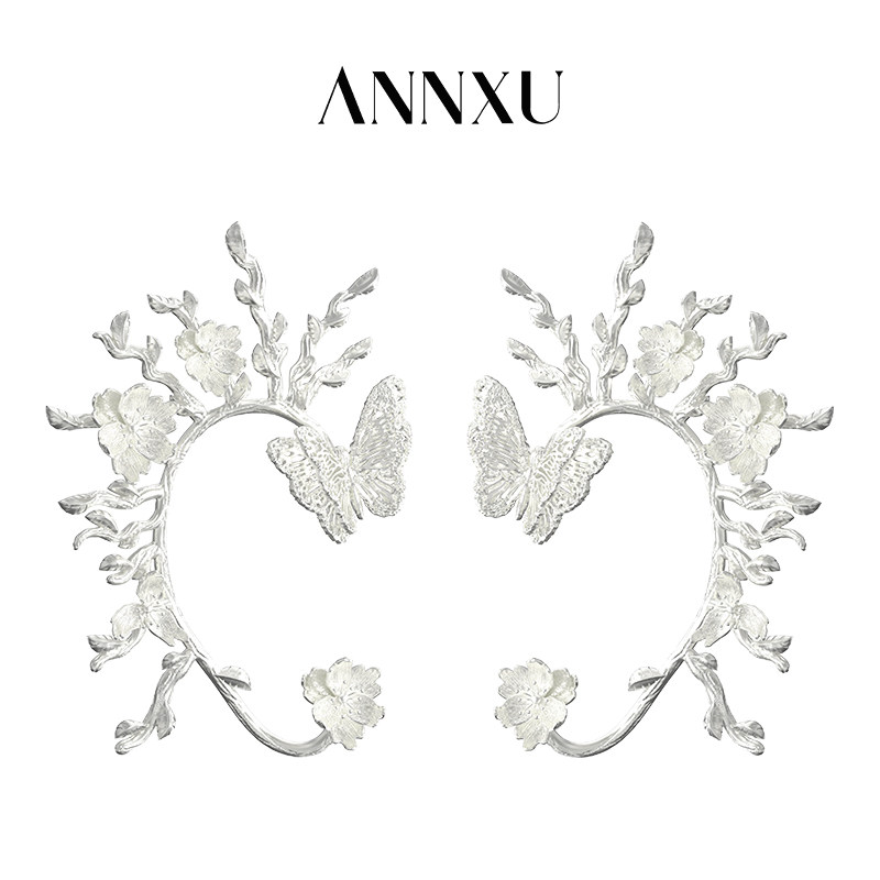 ANNXU梦蝶系列梦蝶花丛耳挂耳钉
