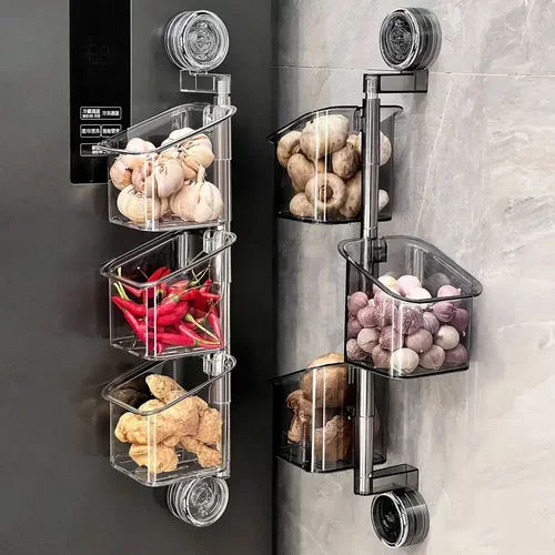 【下单立减50】双吸盘旋转葱姜蒜收纳盒壁挂式农用物资肥料单质XJ