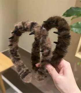 【下单立减50】豹纹带齿毛绒发箍女防滑洗脸发卡头箍秋冬PX