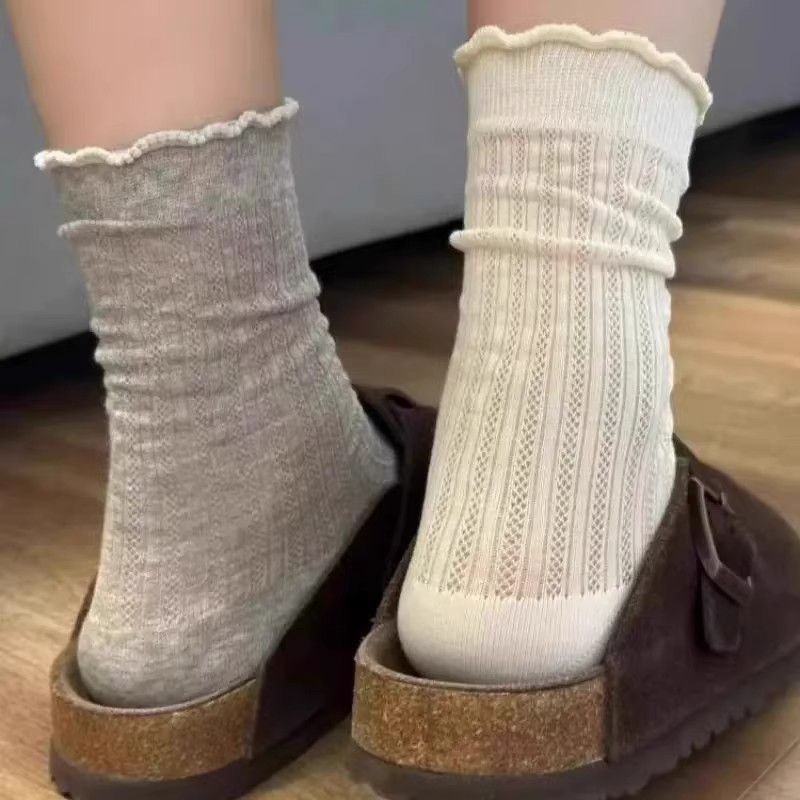 【下单立减50】袜子女夏季薄款网眼镂空透气韩系ins纯色百搭ZC