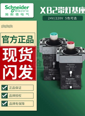 施耐德带灯基座ZB2BWB31C ZB2BWM31C红绿黄蓝白XB2B五色 原装正品