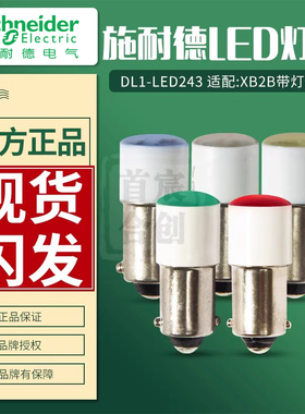 施耐德XB2B带灯按钮LED灯珠芯DL1-LED243 BA9S 绿红黄白AC/DC24V