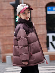 官方新品巴拉巴拉2023新款中大童女童羽绒服加厚短款白鸭绒外套冬