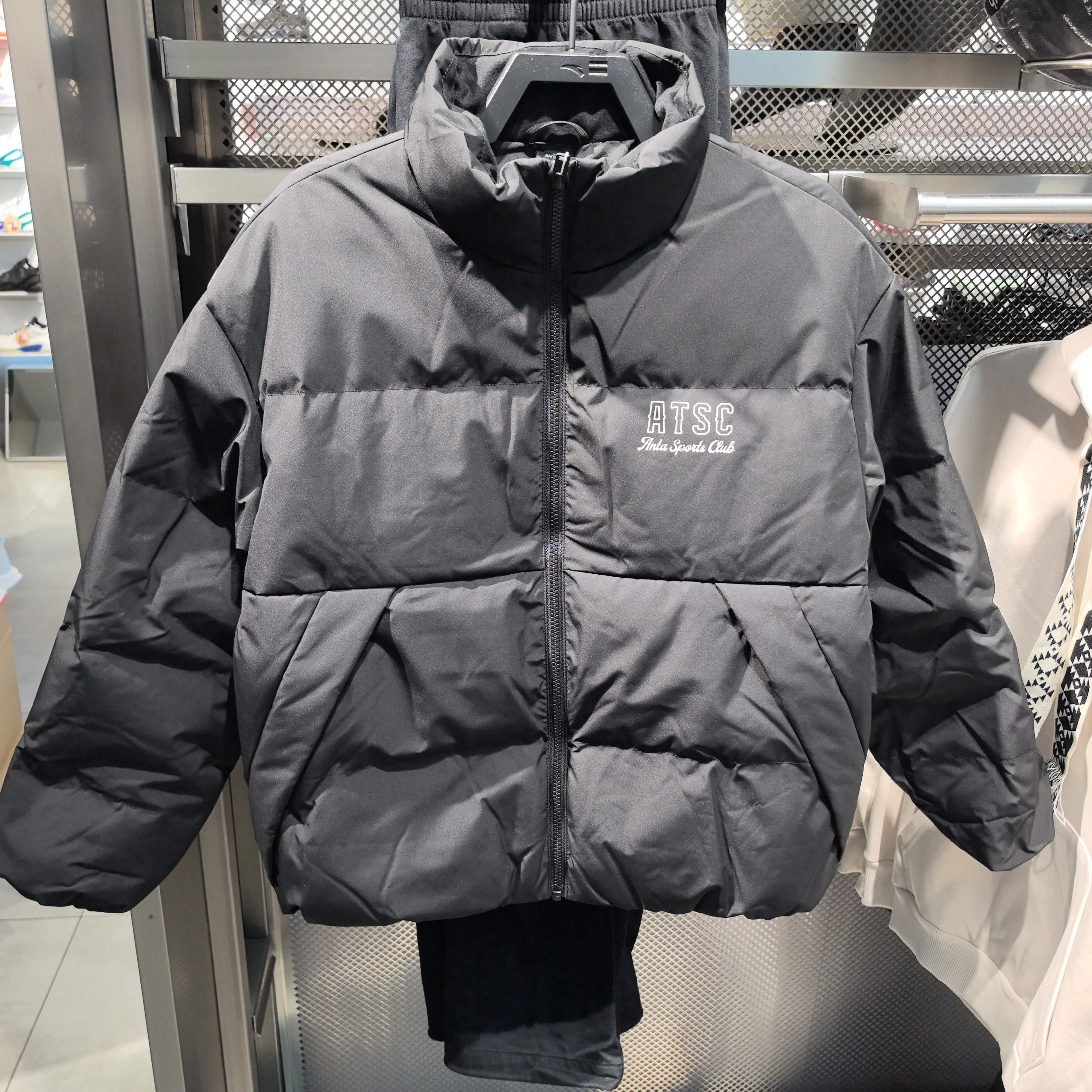 安踏无氟防泼水短款羽绒服女款冬季立领面包服棉服外套162548917N