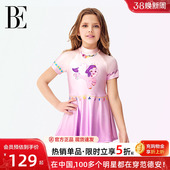 BE范德安联名儿童泳衣女童连体裙式 游泳衣亲子防晒温泉度假新款