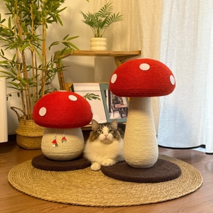 红蘑菇猫抓板加大号全剑麻中型猫爬架不占空间彩色麻绳耐抓不掉屑