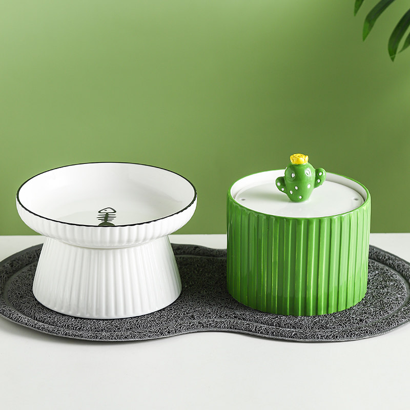 新品猫咪饮水机自动循环不湿嘴活水宠H物用品陶瓷喝水器流动碗喂