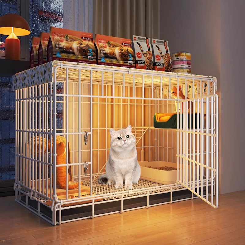双层超大自由空间一体可折叠猫笼