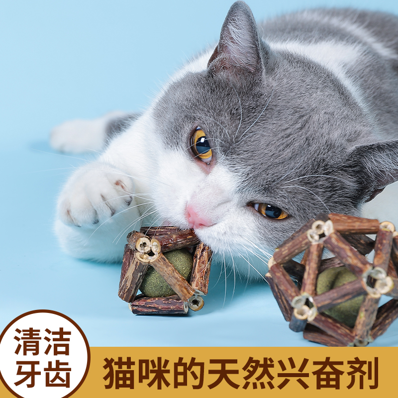 猫玩具磨牙棒木天蓼玲珑球解闷