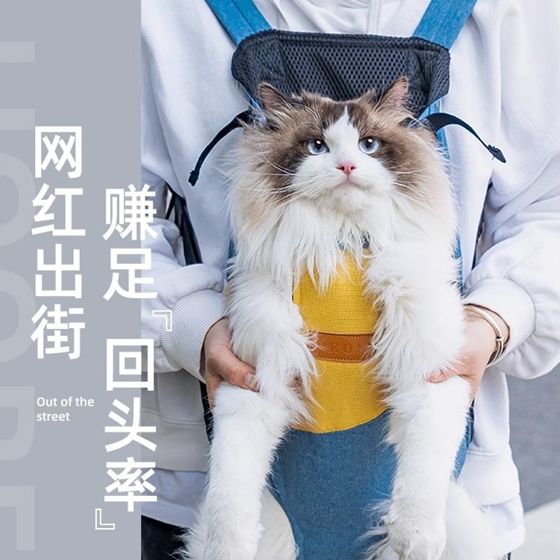 猫咪背带包夏季四脚便携胸前双肩外出狗狗宠物神器泰迪摩托车骑行