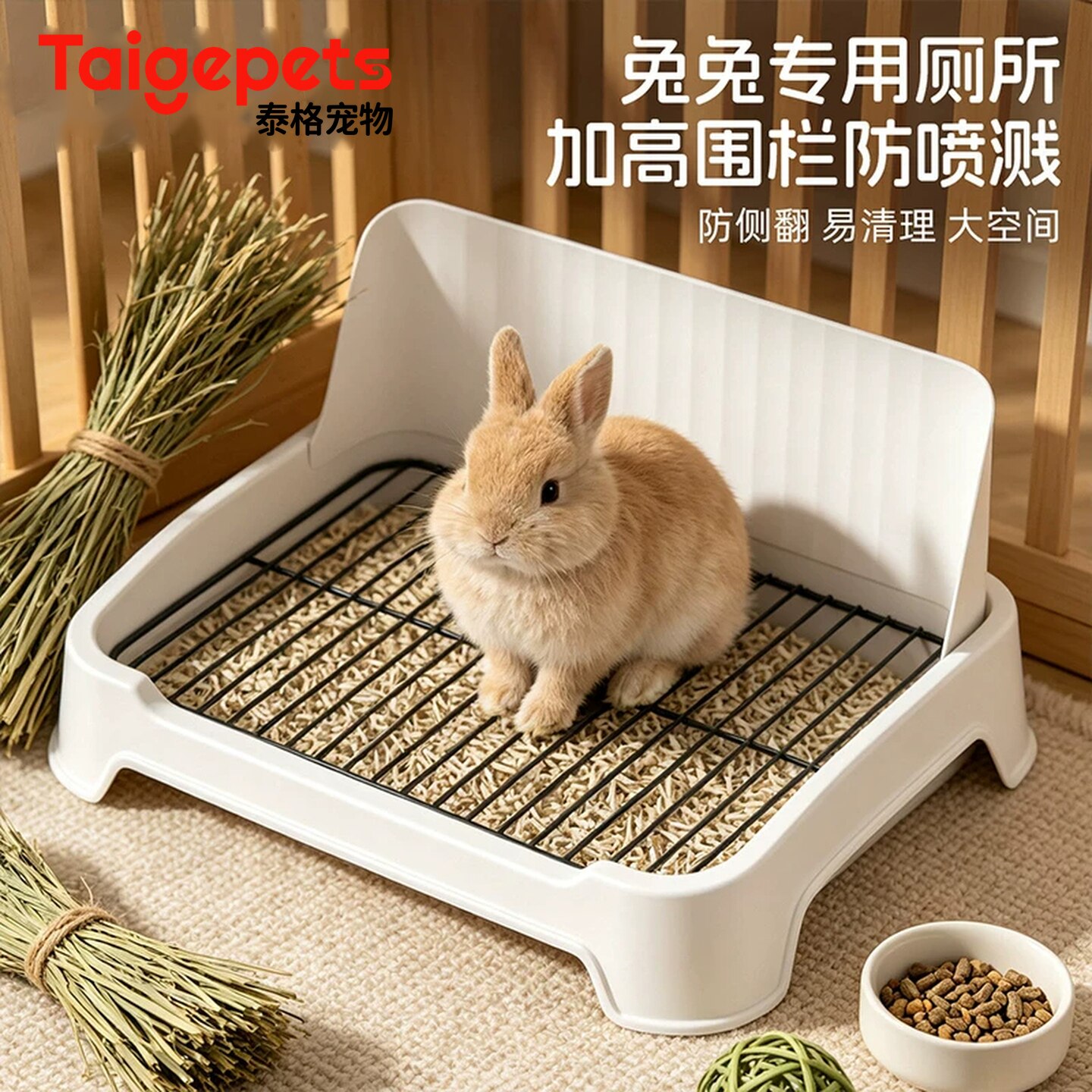 兔子专用厕所盆大号防溢防掀翻兔兔专用厕所用品宠物中号便盆厕所