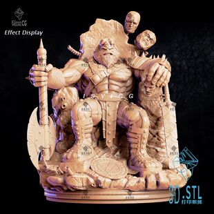 汉克绿巨人王座GK3D打印模型stl数据文件白胚人物手办服务素材