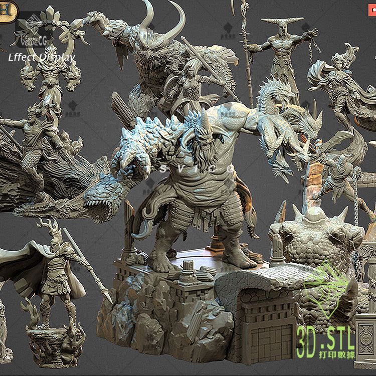 氰化物6月13款战旗兵人[白胚]3D打印模型数据stl人物手办高精素材