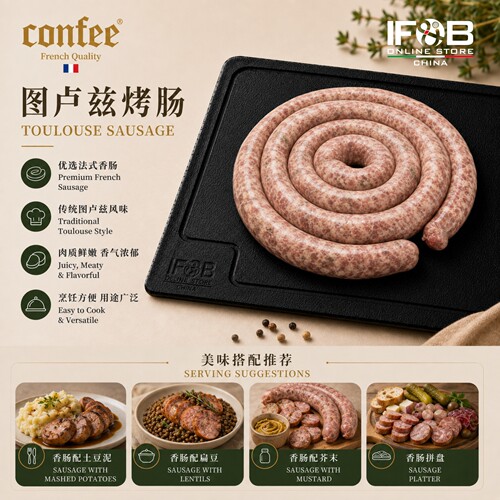 Conffee 图卢兹烤肠 500克 Confee Toulouse Sausage